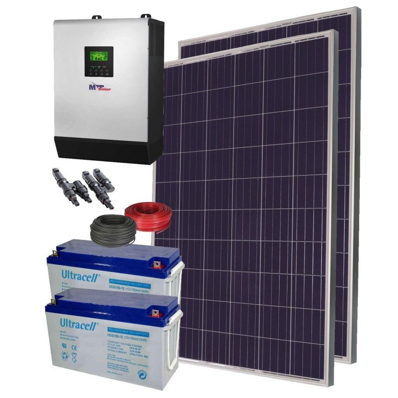 Sistem fotovoltaic 24V Ultracell UCG 250 520Wp Benq  Invertor / Charger 24V 2400W 3000W / zi - Panouri Fotovoltaice